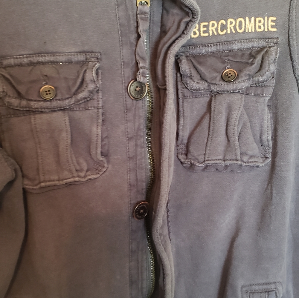 Abercrombie cotton bomber jacket.  Navy blue.  Size:Large